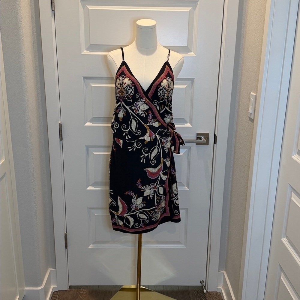 FARM Rio Black Floral Mini Dress Size L - Picture 5 of 11